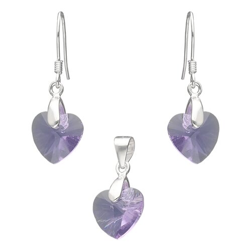 Conjunto Corazón Hecho con Cristal Swarovski® Lila