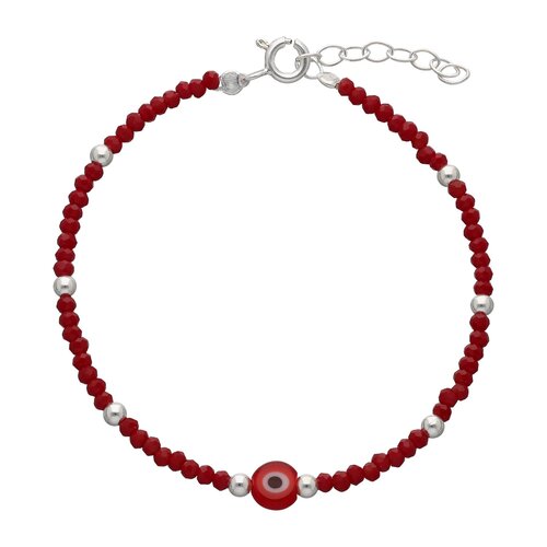 Pulsera Ojo Turco Cristales Rojo