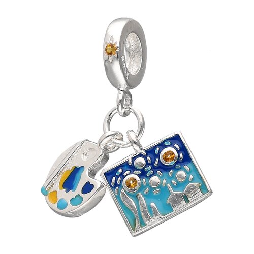 Colgante Charm Paleta Pintura Esmaltado Multicolor