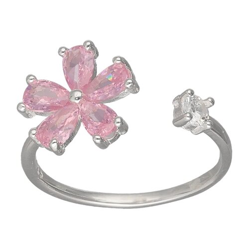 Anillo Ajustable Flor Circones Rosa Francia