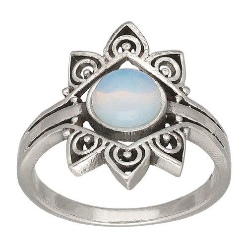 Anillo Étnico Flor Piedra Luna