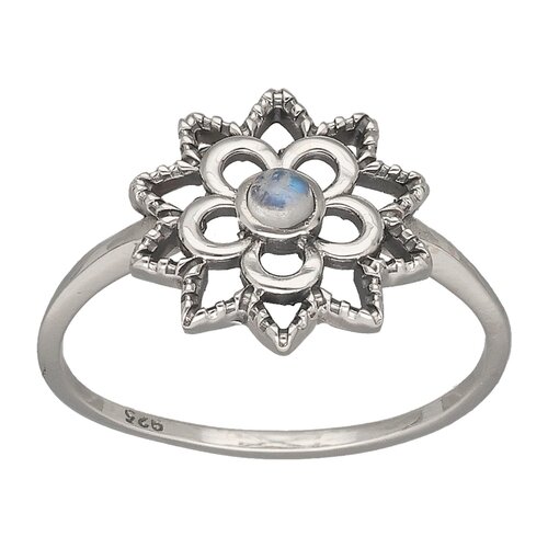 Anillo Flor Piedra Luna