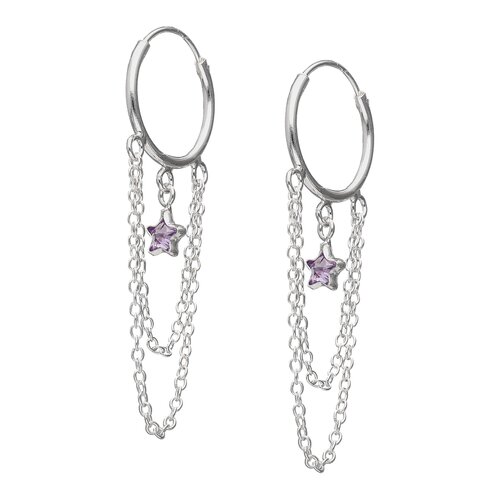 Argolla Cadenas Estrella Circón Amatista 14 mm