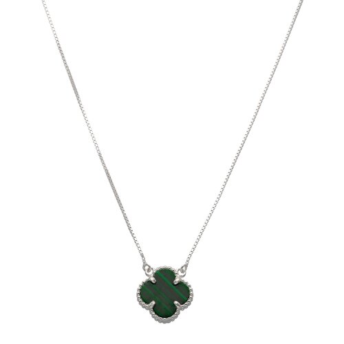Collar Trébol de la Suerte Malaquita