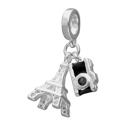Colgante Charm Torre Eiffel Cámara Esmaltada