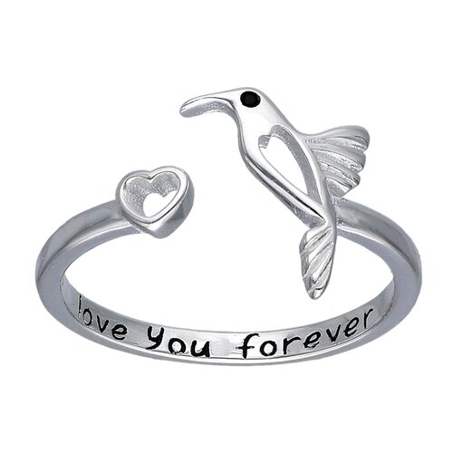 Anillo Ajustable Corazón Colibrí