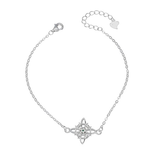 Pulsera Nudo de Brujas Circón Esmeralda