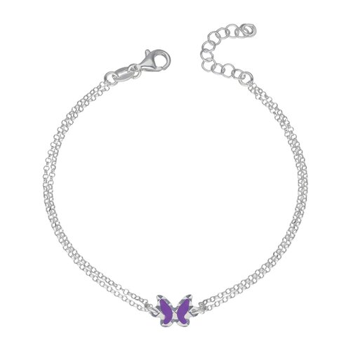 Pulsera Rolo Doble Mariposa Esmaltada