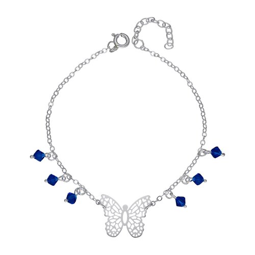 Pulsera Mariposa Hecho con Cristal Swarovski® Azul