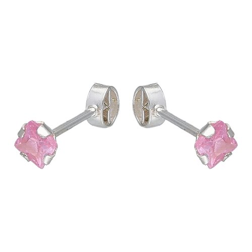 Aro con Tope Circón Rosa Francia 3x3 mm