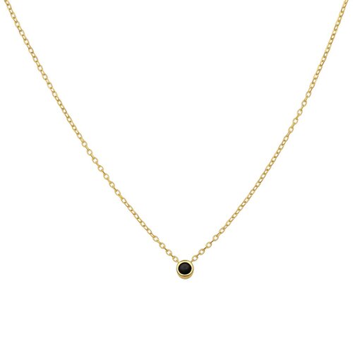 Collar Circón Ónix Punto de Luz 3 mm