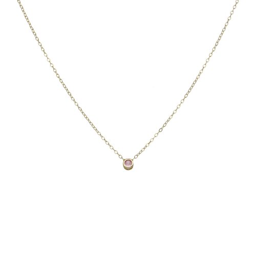 Collar Circón Rosa Francia Punto de Luz 3 mm