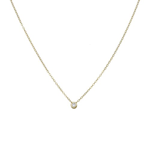 Collar Circón Punto de Luz 3 mm