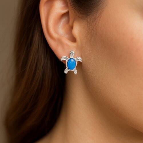 Aro Tortuga Circones Ópalo Azul