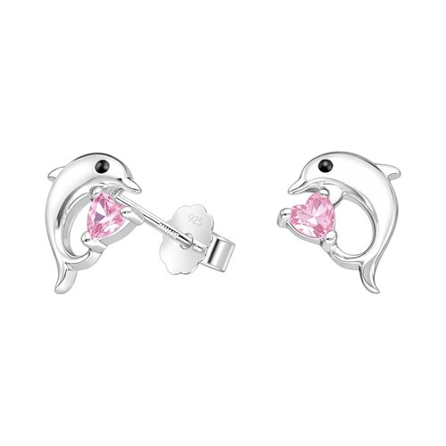 Aro Delfín Corazón Circón Rosa Francia