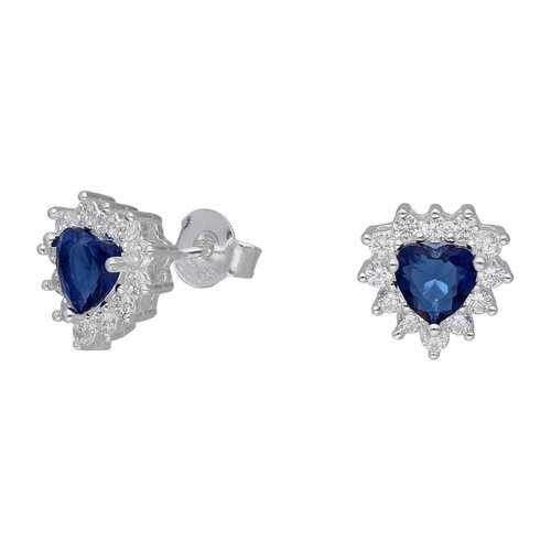 Aro Corazón Circón Zafiro