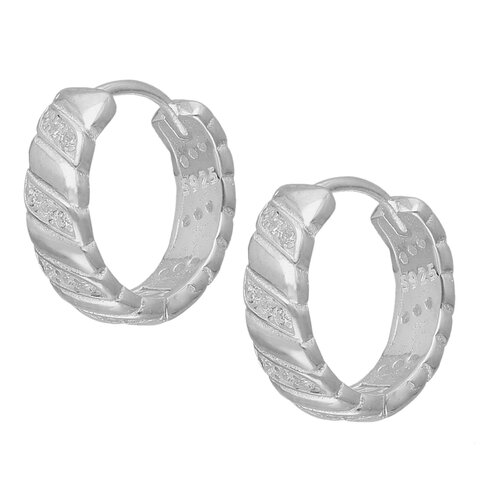 Argolla Huggie Líneas Circones 15 mm