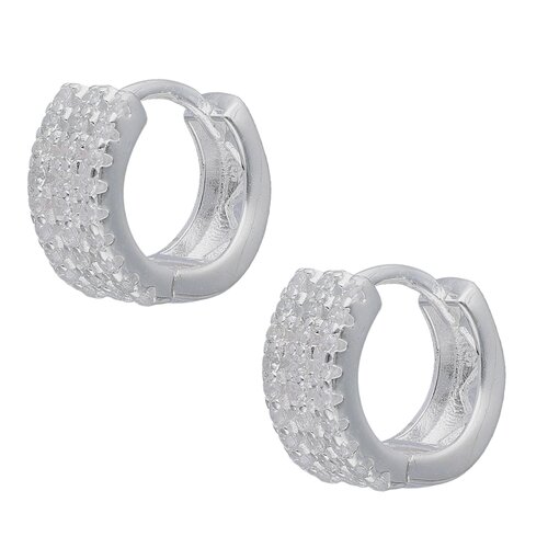 Argolla Huggie Líneas Circones 12 mm