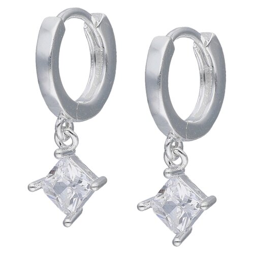 Argolla Huggie Rombo Circón 10 mm