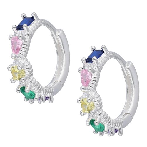 Argolla Huggie Circones Multicolor 14 mm