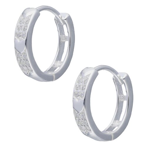 Argolla Huggie Corazones Circones 14 mm