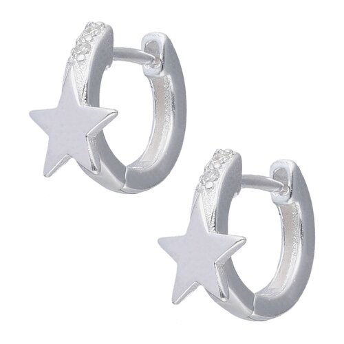 Argolla Huggie Estrellas Circones 12 mm