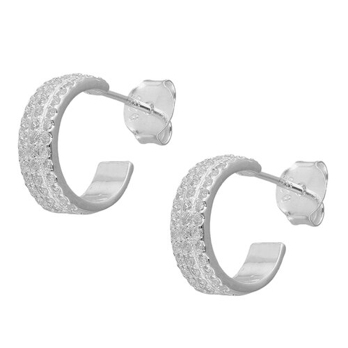 Argolla Huggie Circones Pavé 12 mm
