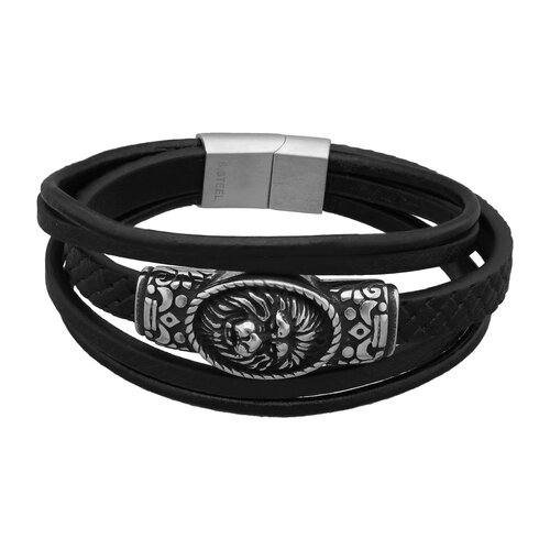 Pulsera Acero Quirúrgico Trenzada León