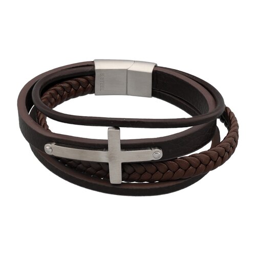 Pulsera Acero Quirúrgico Trenzada Cruz