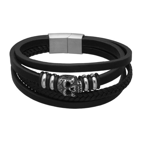 Pulsera Acero Quirúrgico Trenzada Calavera