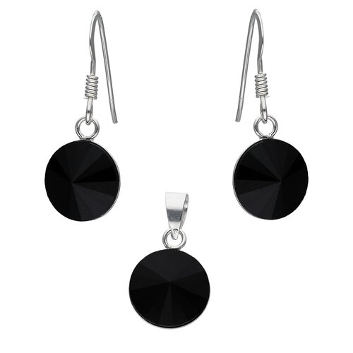 Conjunto Hecho con Cristal Swarovski® Negro 10 mm