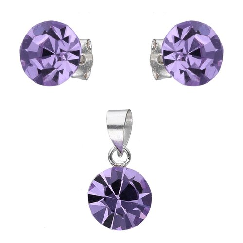 Conjunto Hecho con Cristal Swarovski® Lila 8 mm