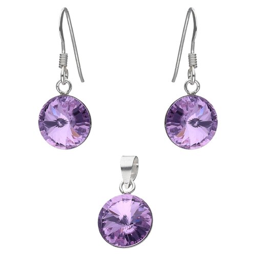 Conjunto Hecho con Cristal Swarovski® Rosado 10 mm