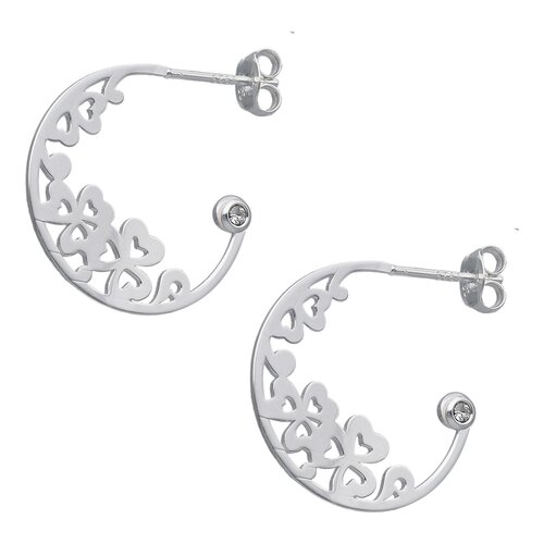 Semi Argolla Trébol Corazones Circón 22 mm