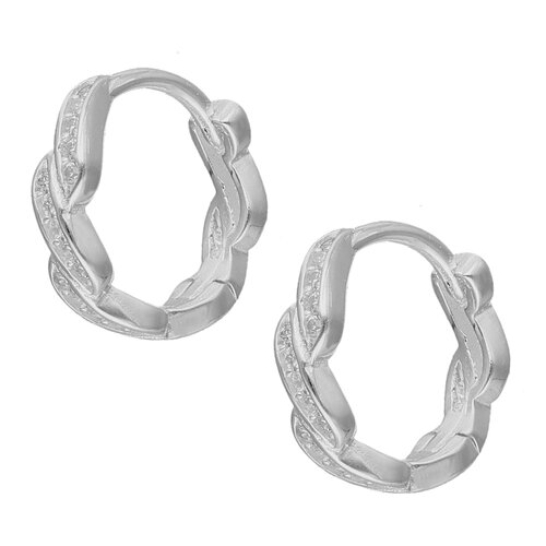 Argolla Huggie Trenzada Circones 13 mm