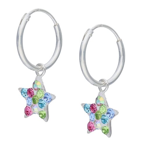 Argolla Estrella Cristales Multicolor 12 mm