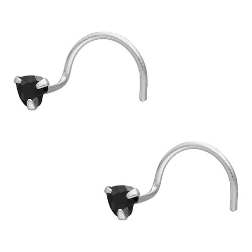 Piercing Corazón Circón Ónix 3x3 mm