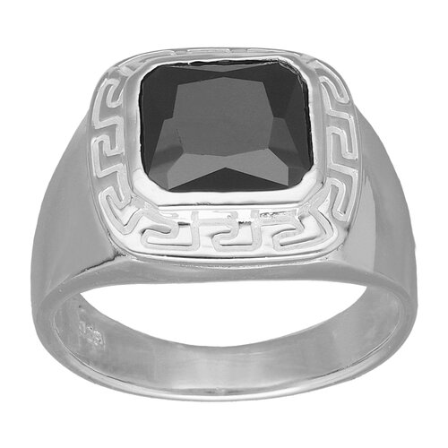 Anillo Sello Guarda Griega Circón Ónix