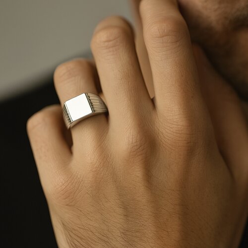 Anillo Sello Liso Facetado