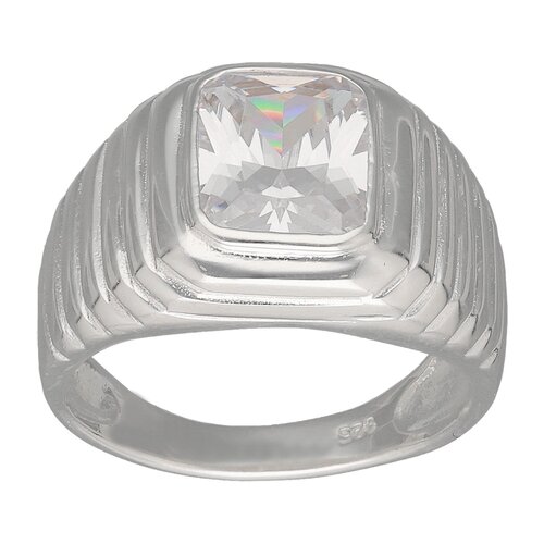 Anillo Sello Facetado Circón