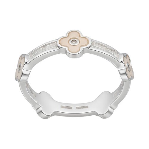 Anillo Trébol de la Suerte Circones Baguette Nácar