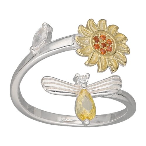 Anillo Ajustable Abeja Flor Girasol Circones