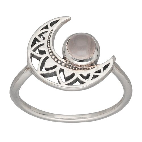 Anillo Étnico Media Luna Cuarzo