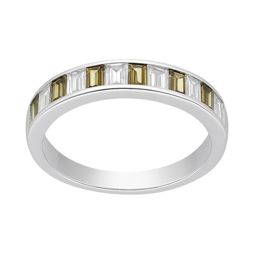 Anillo Cintillo Circones Baguette Verde Oliva