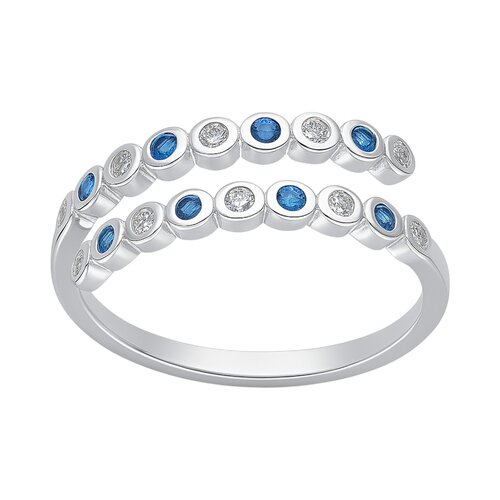 Anillo Cruzado Circones Agua Marina