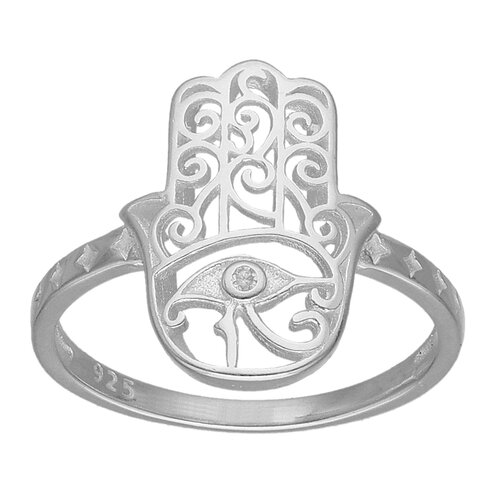 Anillo Mano de Fátima Ojo de Horus Circón