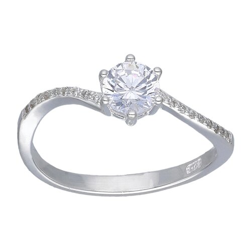 Anillo Ondulado Circón Solitario