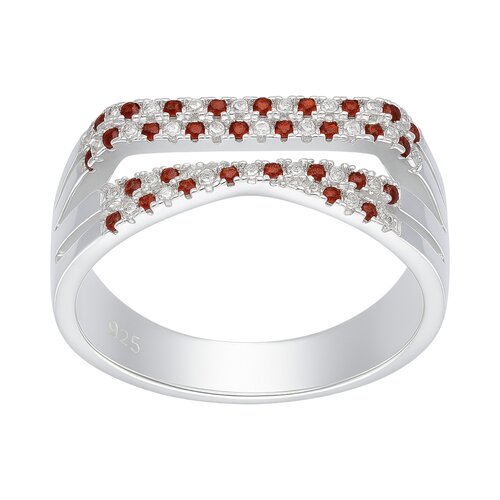 Anillo líneas Circones Granate Naranja