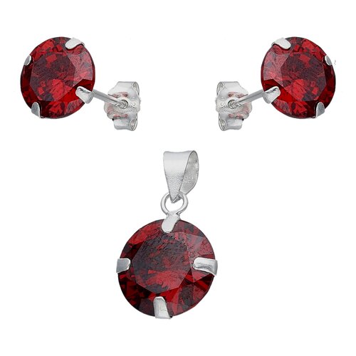 Conjunto Circón Granate 8 mm