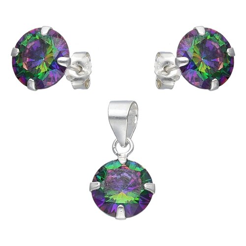 Conjunto Circón Topacio Místico 8 mm
